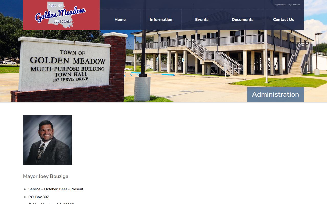 Golden Meadow Police Department arrest records administration contact